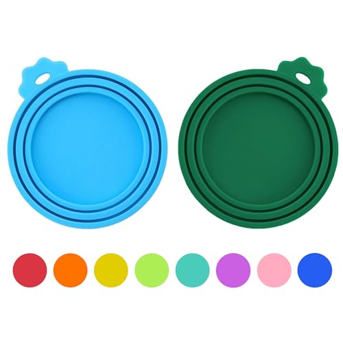 2 Pack Pet Food Can Covers (Blue/Dark Green)