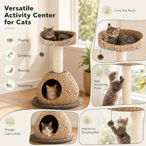 Modern Cat Tree Tower (28 inches / Coffee)