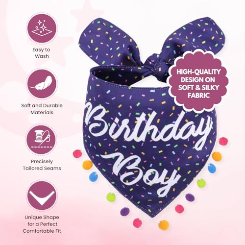 Luxury Pet Birthday Bandanas (Birthday Boy / Small)