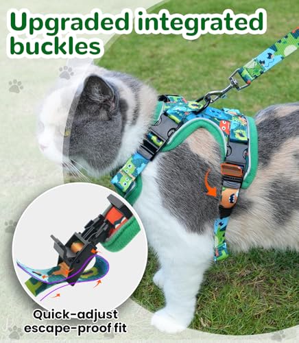 Cat Harness and Leash Set (H604 Pro Green Monster / Small (7-12lb))