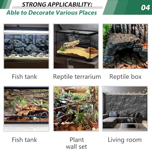 23.6x17.7in Rock Terrarium Background (grey-23.6"* 11.8"（1pcs）)