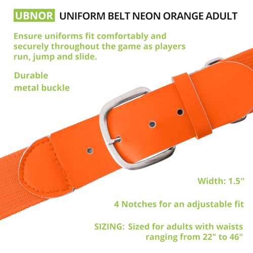 Baseball Softball Uniform Belt (Adult (22-46 Inches) / Neon Orange)