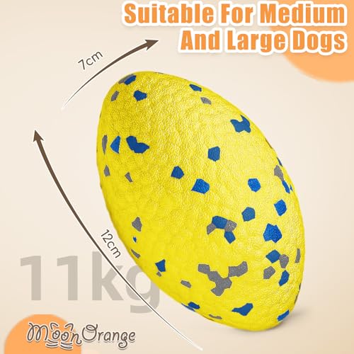 2Pcs Upgrade Bone Dog Balls+Rugby Dogs Toys for Aggressive Chewers (Yellow-Bone+Rugby-2Pcs)