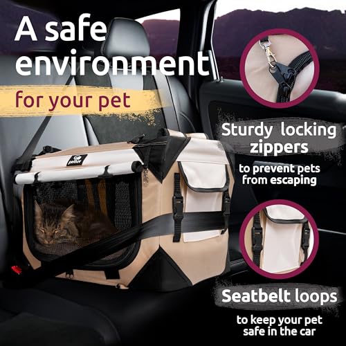 Cat & Dog Pet Carrier (Tan / Large)