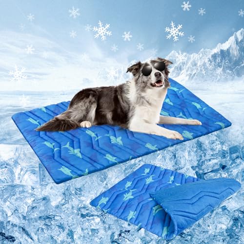 Cooling Mat for Large Dogs (Shark Blue / 48.0"L x 28.0"W x 1.0"Th(L))