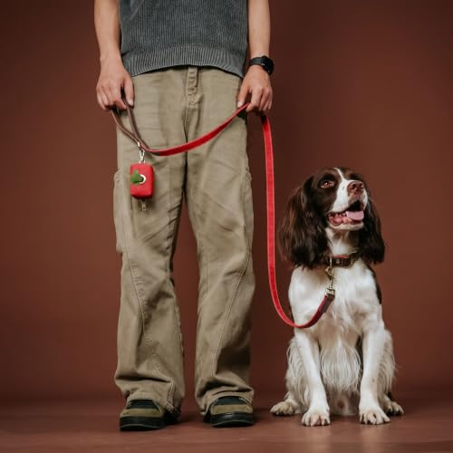 PU Leather Dog Collar for Large Dogs (Red / L: Neck 16-23", Width 1")