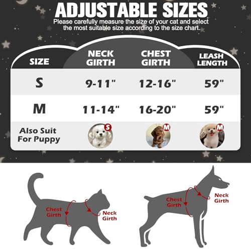 Escape Proof Cat Harness and Leash Set (Star-moon / Small)