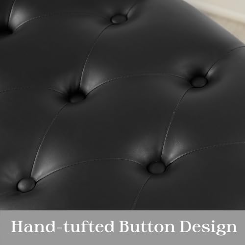 Ottoman with Storage (Black-pu)