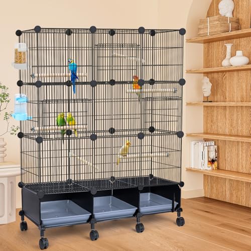 Encrypted Metal Bird Cage (16.1"L x 12.6"W x 7.3"H)