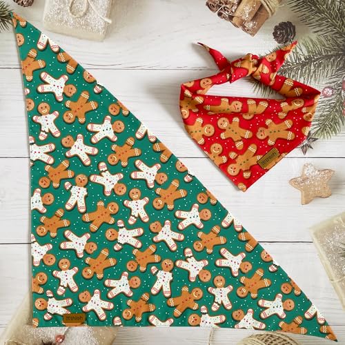 Christmas Dog Bandanas (Small / Christmas - Red, Green)