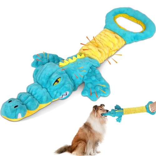 Dog Toys Cute Alligator Dog Toy Tough Plush Puppy Toy for Playtime (Blue02)