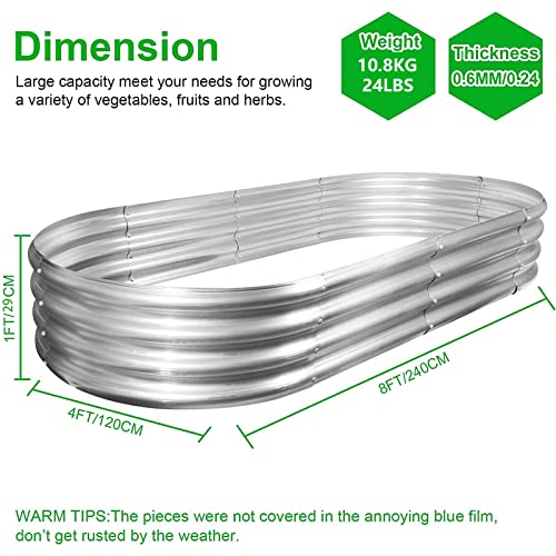 2Pack Raised Garden Bed 8×4×1FT (8×4x1ft(2PCS))