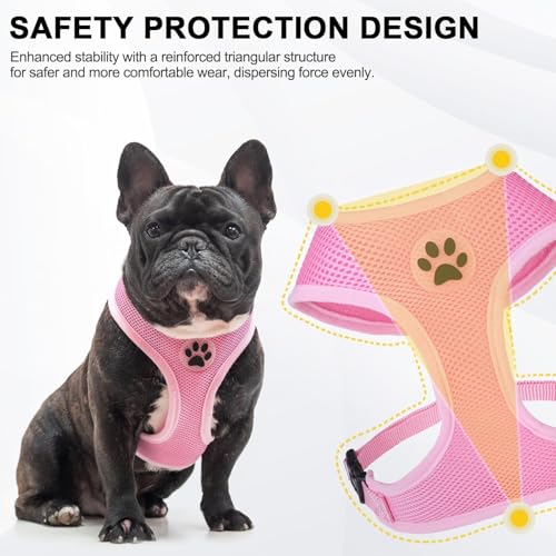 Small Dog Harness (XL (NECK: 20.5", CHEST: 20.5"-27") / Pink)