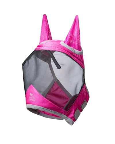 CareMaster Pro Luminous Horse Fly Mask Large Eye Space Standard with Ears UV Protection for Horse Flamingo XL Extra Full (Flamingo / X-Large (Warmblood))