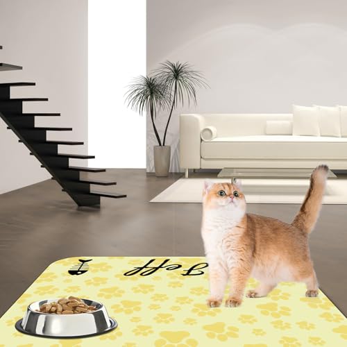 Personalized Dog Cat Feeding Mat Custom Pet Food Mat Waterproof Non
