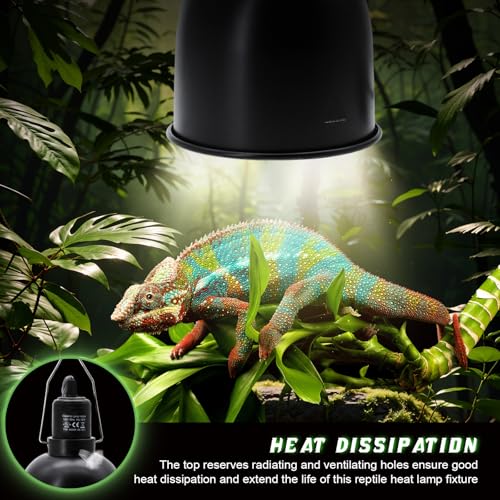 Reptile Light Fixture with Dimming Switch and Timer (5.5inch-2pcs)