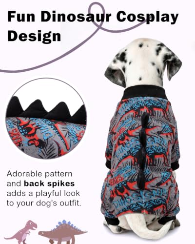 Dinosaur Costume Dog Pajamas (X-Small / Retro Dino Grunge)