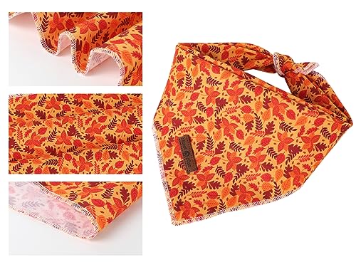 Fall Dog Bandana for Small Medium Large Dogs (Red Leaves / Small (Pack of 1))