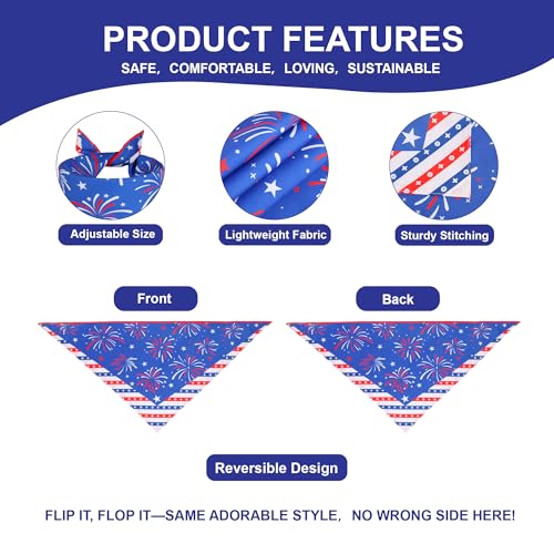 4th of July Dog Bandana (4th of July - Red White and Blue / X-Large)