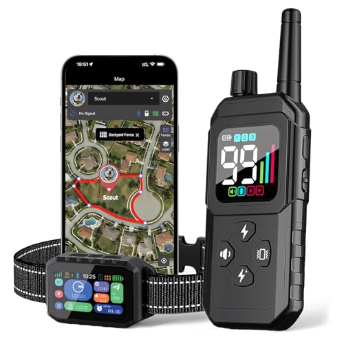 GPS Wireless Dog Fence with Remote Training Collar (Black)