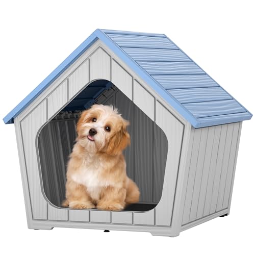 Indoor Outdoor Small Dog House (Classic Blue / 23.43" L × 22.44" W × 22.24" H)
