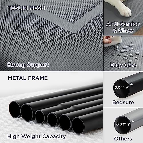 Outdoor Elevated Cooling XL Dog Bed for Extra Large Dog (Grey / 54"L x 35.4"W x 8"Th)