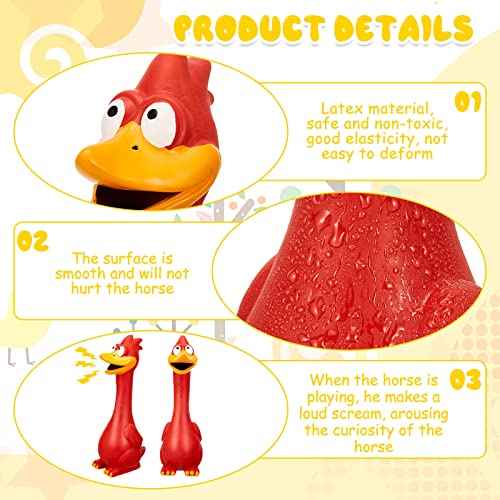 1 Pcs Latex Horse Toys Enrichment Squeaky Screaming Chicken (Red)