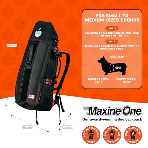 Maxine One Dog Backpack Carrier for Medium Dogs (Black)