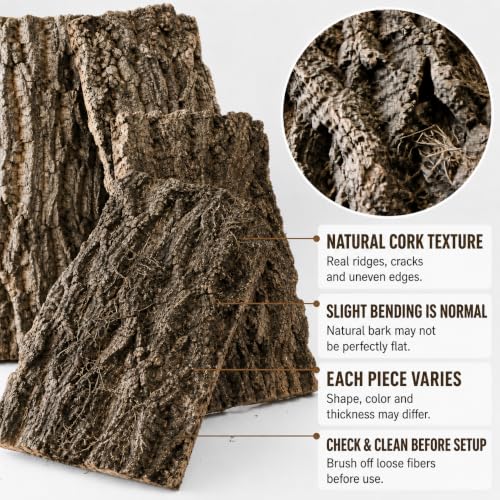 10PCS Cork Terrarium Background 7.8x7.8in for Reptile (10PCS-7.9×7.9in)