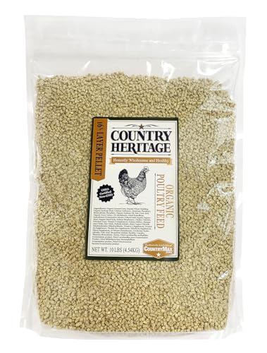 Country Heritage 10LB Organic Layer Pellet Chicken Feed 16% Protein (Organic Pellets / 10 Pound (Pack of 1))