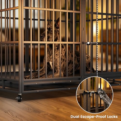 60 Inch Heavy Duty Dog Crate (Black / XX-Large)