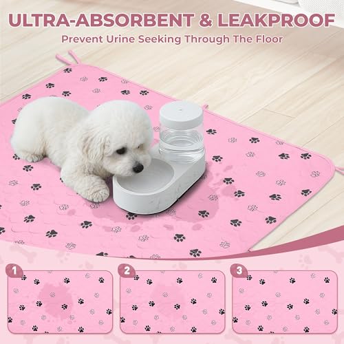 Washable Pee Pads for Dogs (Pink / 36*41 Inch (Pack of 2))