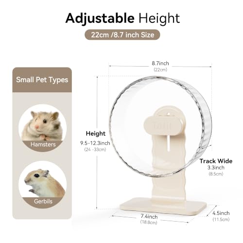 Super‑Silent Hamster Exercise Wheel (8.7inch / Transparent)