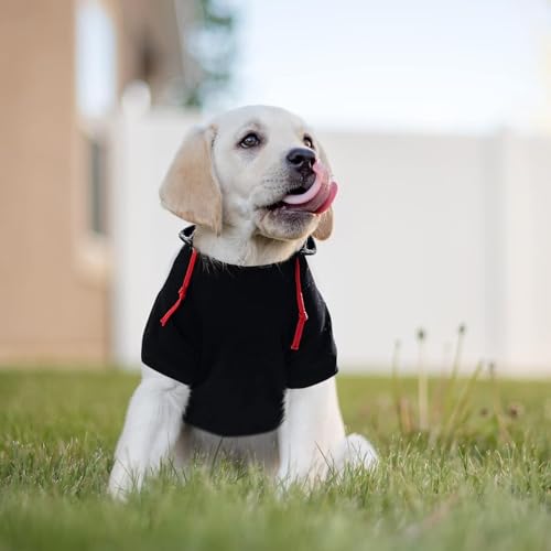 Dog Hoodie Flannel Pet Hooded Sweater with Hat Puppy Pullover Sweater Shirt (XXX-Large / Black)
