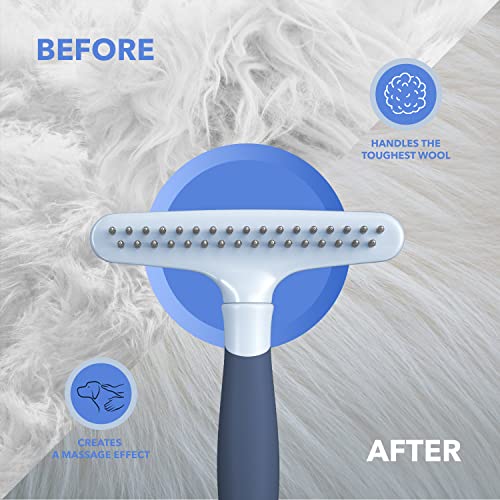Dog rake deshedding dematting Brush Comb (Haze Blue)