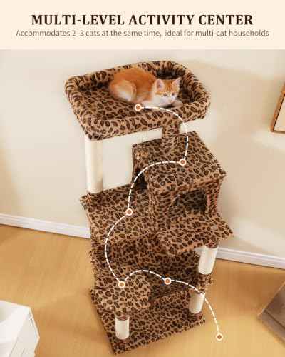 Leopard Cat Tree (Leopard / 56.3in)