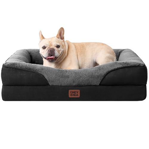 Orthopedic Dog Bed for Medium Dog (Grey/Black / 30x20x6.5)