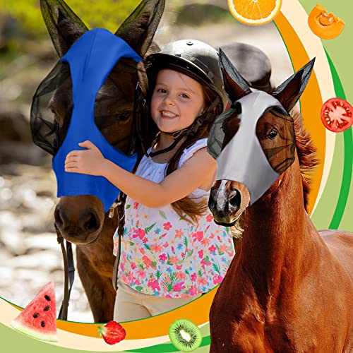 4 Pcs Horse Fly Mask with Ear (Medium / Multicolor)