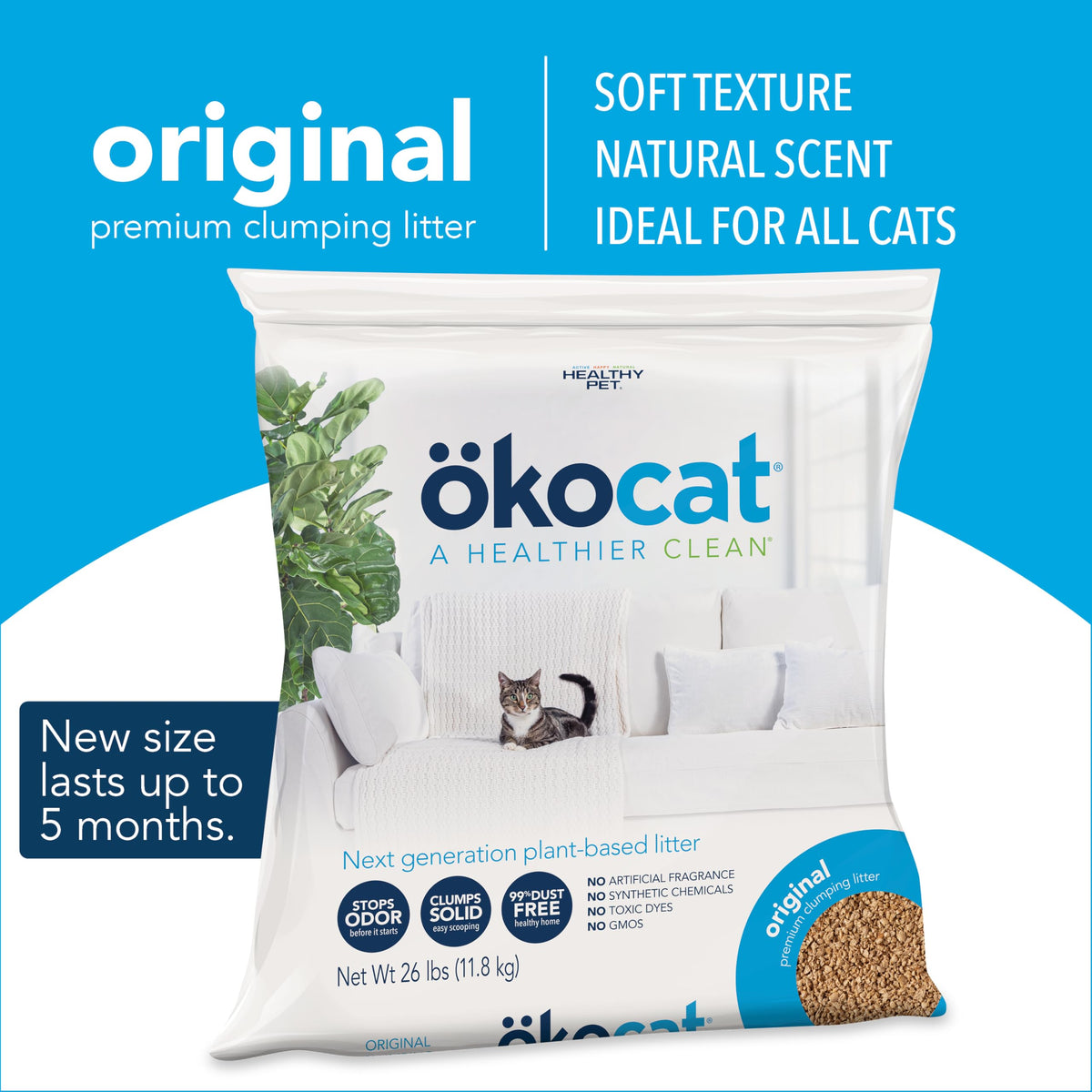Original Natural Wood Clumping Cat Litter (26 lbs / Original)