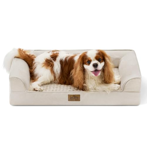 Orthopedic Dog Bed for Medium Small Size Dogs (Beige / M:30x20x6.5 inch)