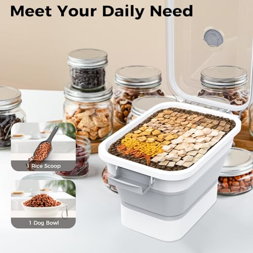 10 13Lbs Airtight Dog Food Storage Container (Clear/13 lbs)