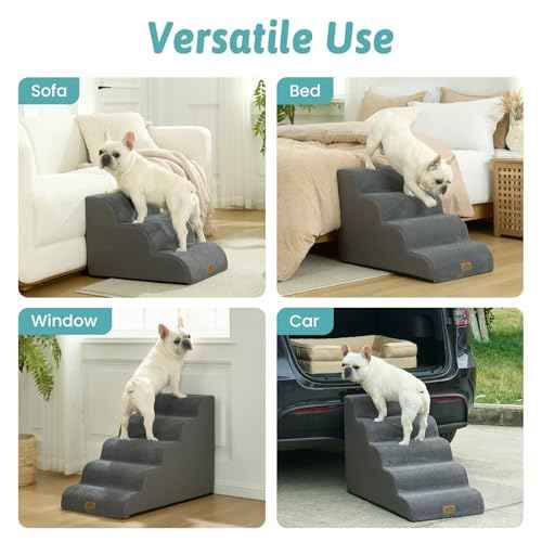 Dog Stair for Small Dog 15.7" H (Deep Grey / Standard:15.7"x22.4"x15.7")