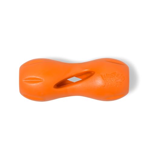 Qwizl Durable Zogoflex Dog Puzzle Toy for Mental Stimulation (Small / Tangerine)