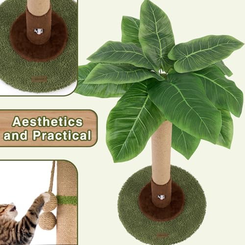 Cat Scratching Post for Indoor Cats (35.4-Green / 35.4in)