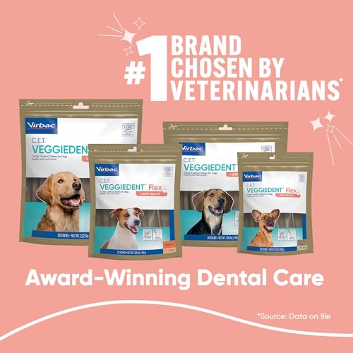C.E.T. Veggiedent Fr3sh & Flex Plaque and Tartar Control Chew for Dogs (Medium 22-66lbs)