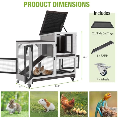 2 Story Rabbit Hutch Bunny cage with Chew