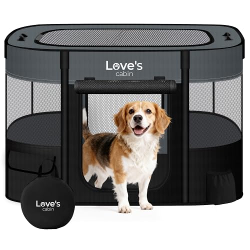 Pet Puppy Dog Playpen (Grey / Large)