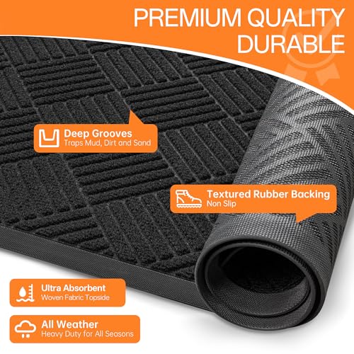 Indoor Outdoor Door Mat (Black Diamond / 2' x 6' (Rectangular))