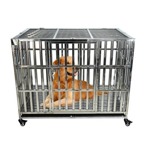 37 47 Inch Heavy Duty Dog Crate Metal Cage Kennel (42.0"L x 27.0"W x 34.0"H)