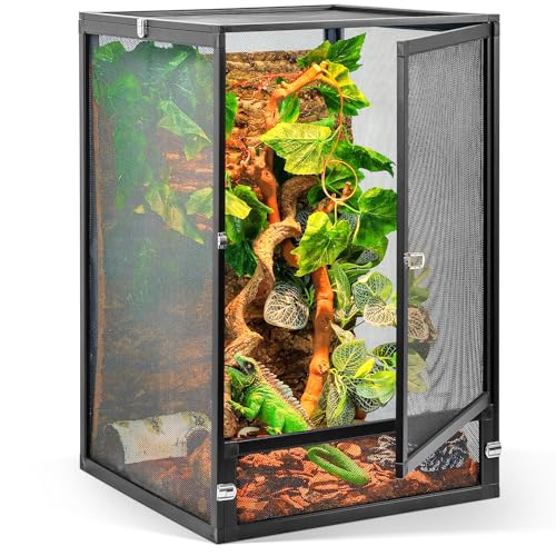 Foldable Reptile Terrarium Kit 33 Gallon 26"x17"x17" (Black)